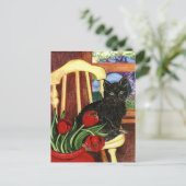 Cat on Chair Postkarte (Stehend Vorderseite)