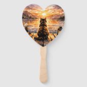 Cat on Dock at Sunset Fächer (Rückseite)