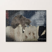 Cat on Fence #9 (Personalize Quote) Puzzle (Horizontal)