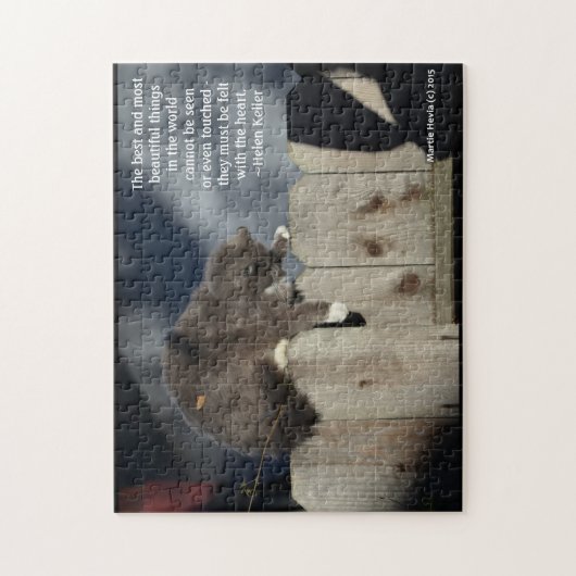 Cat on Fence #9 (Personalize Quote) Puzzle (Vertikal)