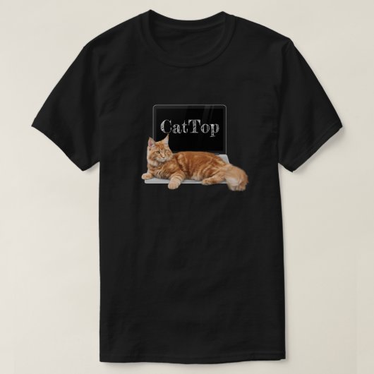 Cat on Laptop - CatTop T-Shirt (Design vorne)