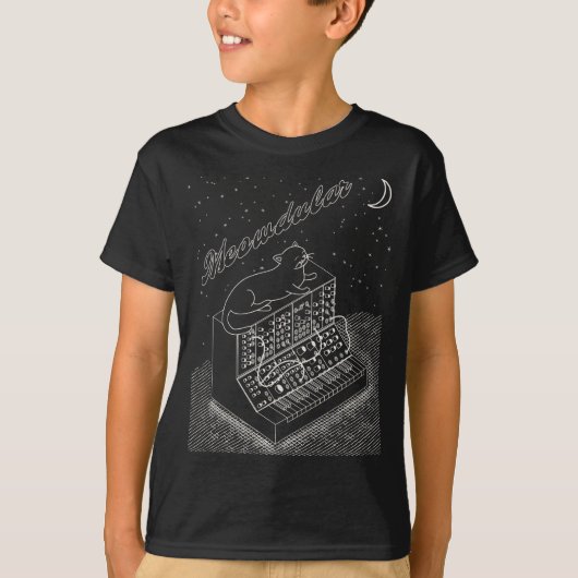Cat on Modular Synth Funny Synthesizer T-Shirt (Vorderseite)