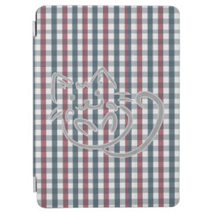 Cat on Red and Blue Kariert iPad Mini Cover