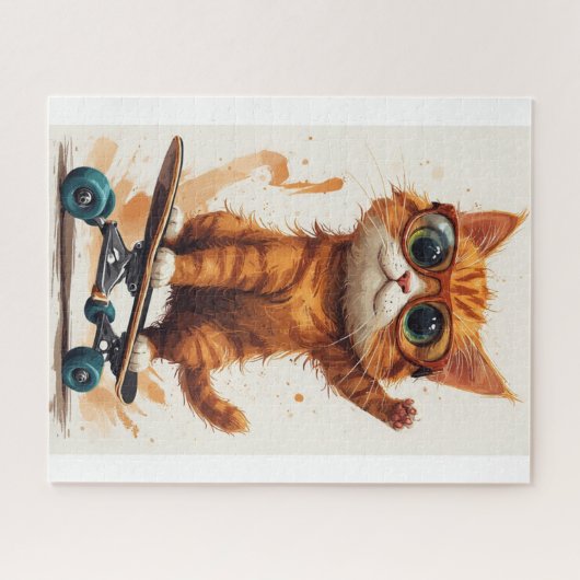 Cat On Skateboard Puzzle (Horizontal)