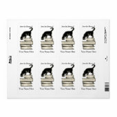 Cat on Stack of Books of Buchzeichen .. (Vorne)