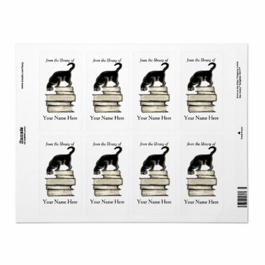 Cat on Stack of Books of Buchzeichen .. (Vorne)