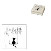 Cat On Swing Wood Stamp Gummistempel (Stempel)