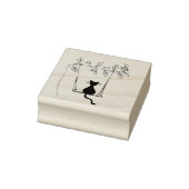 Cat On Swing Wood Stamp Gummistempel (Stempel)