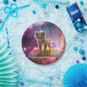Cat on synthesizers in space pappteller (Party)