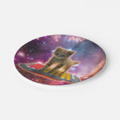 Cat on synthesizers in space pappteller (Schrägansicht)