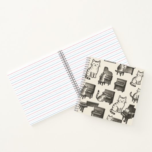 Cat on the Piano Notebook Notizblock (Innenseite)
