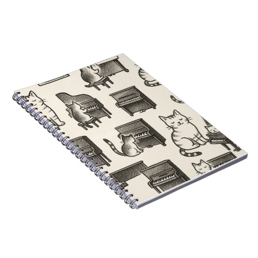 Cat on the Piano photo Notebook Notizblock (Rechte Seite)