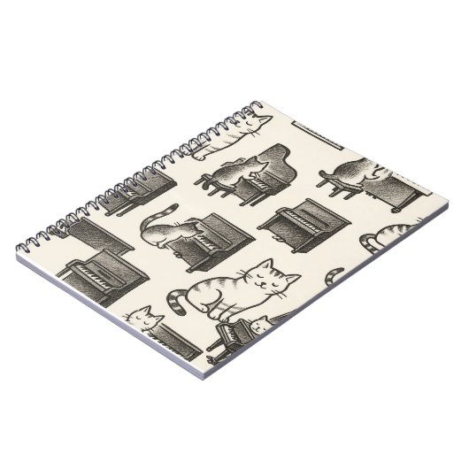 Cat on the Piano photo Notebook Notizblock (Linke Seite)