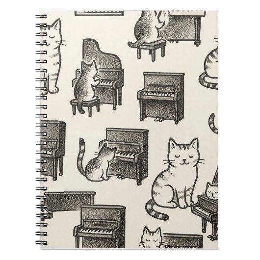 Cat on the Piano photo Notebook Notizblock (Vorderseite)