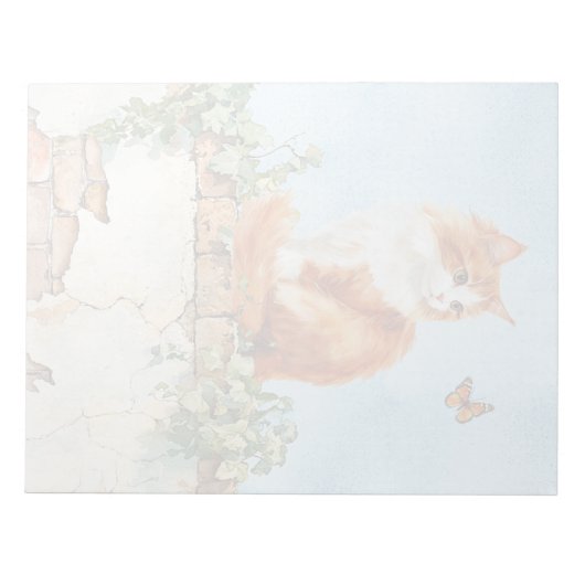 Cat on Wall - 11" x 8,5" Notepad Notizblock (Vorderseite)