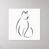 Cat one line Design Leinwanddruck (Vorderseite)
