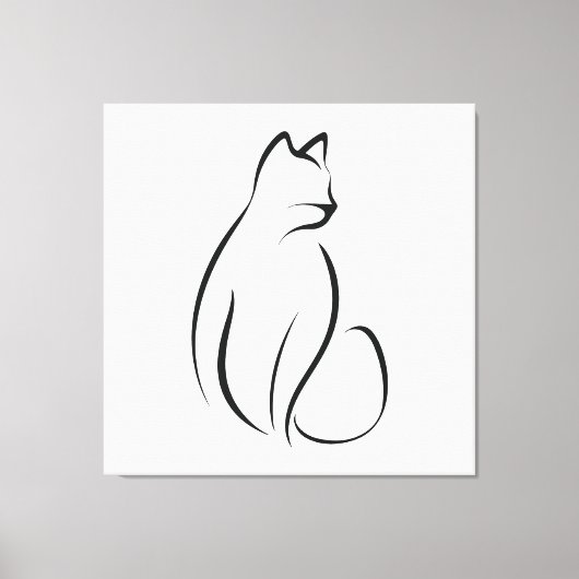 Cat one line Design Leinwanddruck (Vorderseite)