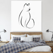Cat one line Design Leinwanddruck (Insitu (Schlafzimmer))