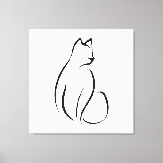 Cat one line Design Leinwanddruck (Vorderseite)