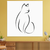 Cat one line Design Leinwanddruck (Insitu (Wohnzimmer))