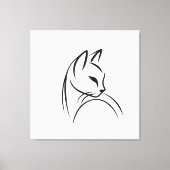Cat one line minimalistisches Design Leinwanddruck (Vorderseite)
