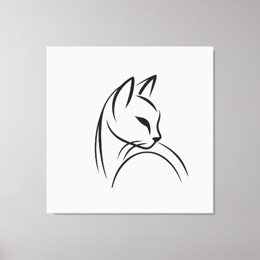 Cat one line minimalistisches Design Leinwanddruck (Vorderseite)