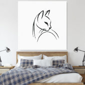 Cat one line minimalistisches Design Leinwanddruck (Insitu (Schlafzimmer))