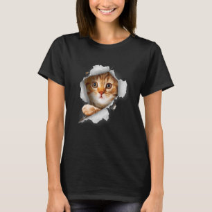 Cat Orange Cat Cat Torn Cloth Kitten T-Shirt