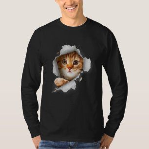 Cat Orange Cat Cat Torn Cloth Kitten T-Shirt