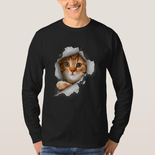 Cat Orange Cat Cat Torn Cloth Kitten T-Shirt (Vorderseite)