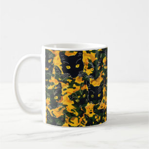 Cat Orange Pattern Kaffeetasse
