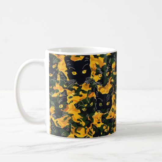 Cat Orange Pattern Kaffeetasse (Links)