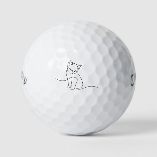 Cat Outline Minimalist Cat Mom Animal Lover Gift  Golfball (Vorderseite)