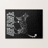 Cat outline with feline grace poem black jigsaw puzzle (Horizontal)