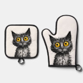 Cat Oven Mitt & Pot Holding Set (Vorderseite)