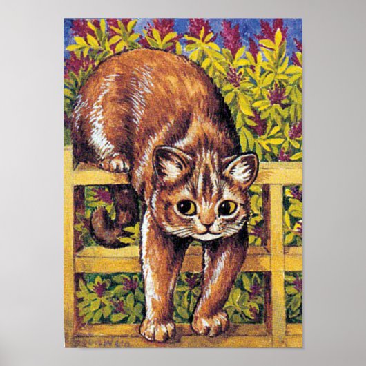 Cat over Fence, Louis Wain Poster (Vorne)