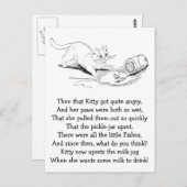 Cat Overturn Fisch Jar Postkarte (Vorne/Hinten)