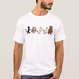 Cat Owl Chicken Gänsebär Süße Tier T-Shirt
