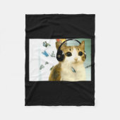 Cat Owl Funny Cursed Internet Trendy Meme Funny Me Fleecedecke (Vorderseite)