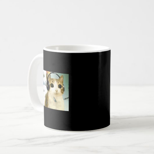Cat Owl Funny Cursed Internet Trendy Meme Funny Me Kaffeetasse (Vorderseite Links)