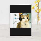 Cat Owl Funny Cursed Internet Trendy Meme Funny Me Karte (Gelbe Blume)