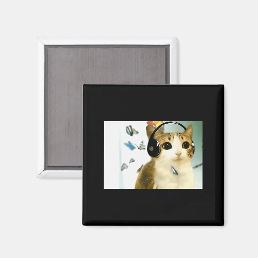 Cat Owl Funny Cursed Internet Trendy Meme Funny Me Magnet (Vorderseite/Rückseite)