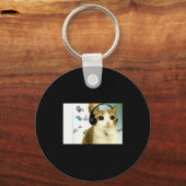 Cat Owl Funny Cursed Internet Trendy Meme Funny Me Schlüsselanhänger (Vorderseite)