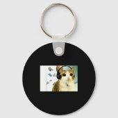 Cat Owl Funny Cursed Internet Trendy Meme Funny Me Schlüsselanhänger (Vorderseite)