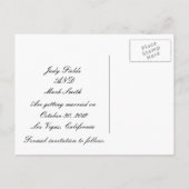 Cat & Owl Halloween Hochzeit Das Datum Postkarte s (Rückseite)