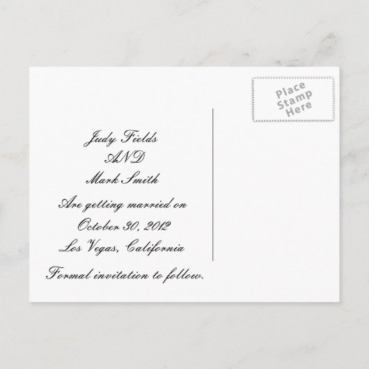 Cat & Owl Halloween Hochzeit Das Datum Postkarte s (Rückseite)