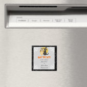 Cat & Owl Halloween Hochzeit Speichern Sie das Dat Magnet (In Situ (Geschirrspüler))