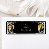 Cat & Owl Halloween Hochzeitsadressen-Labels (Insitu)