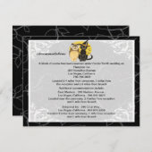 Cat & Owl Halloween Hochzeitskarten Begleitkarte (Vorne/Hinten)