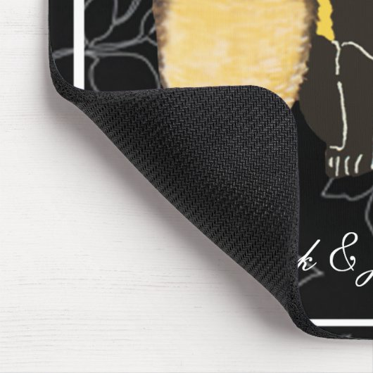 Cat & Owl Halloween Hochzeitsmäuse Pad Mousepad (Ecke)